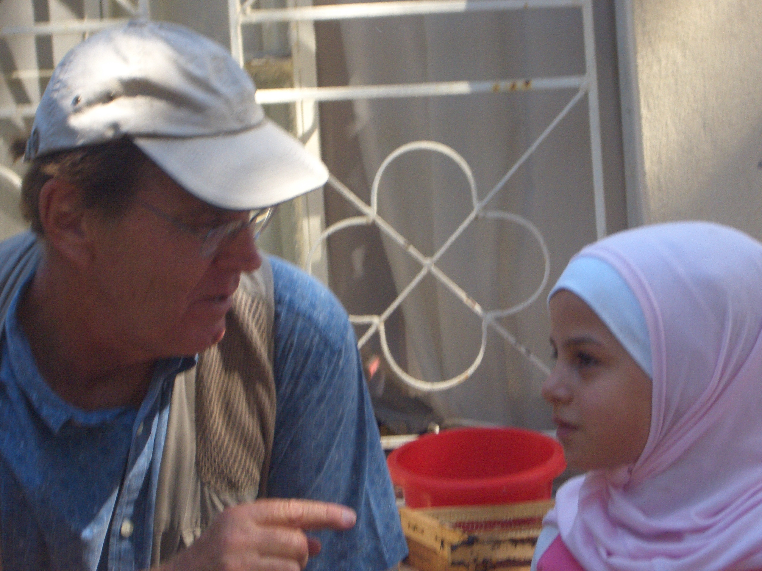 Franklin Lamb with little girl.