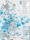 E-1 development and environs in 1998 (Map: Jan de Jong)
