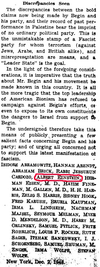 third column of Einstein's letter