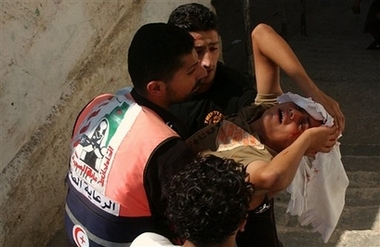injured Palestinian